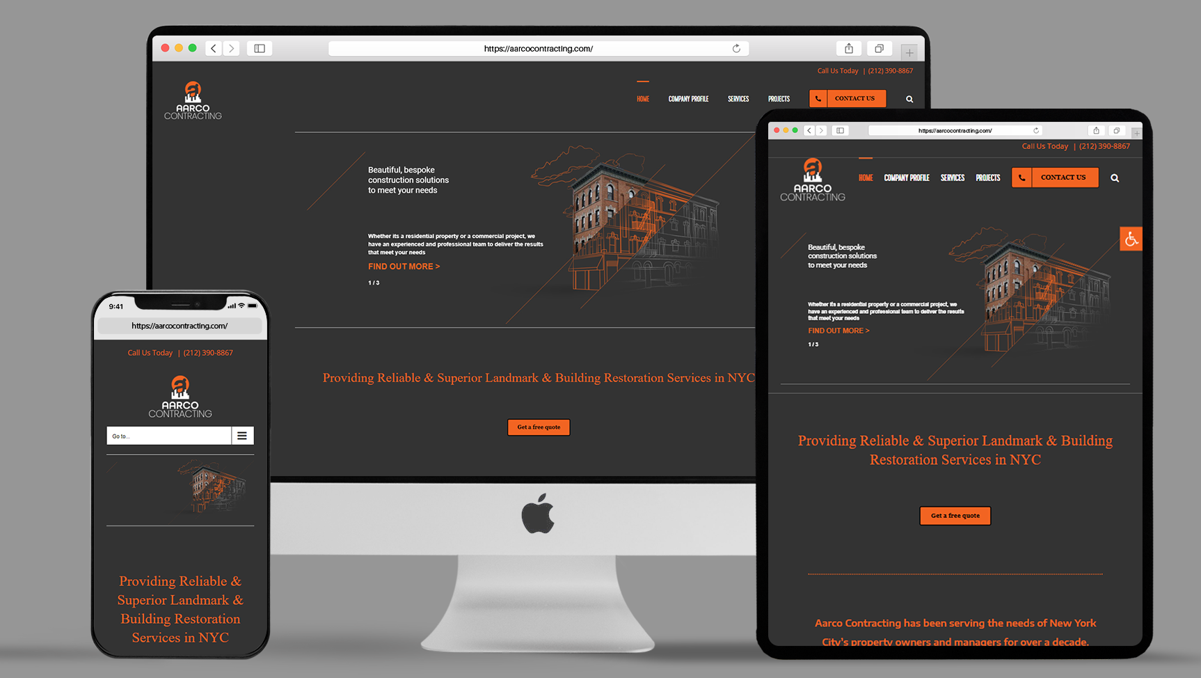 Showcasing our client's responsive website design, tailored for optimal performance on desktop, tablet, and mobile devices.