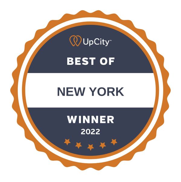 UpCity best of New York 2022 web design agency award badge